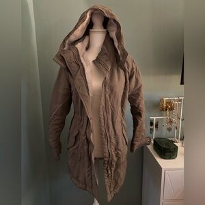 Fur Lined Old Navy Womens Olive Hooded Jacket Small